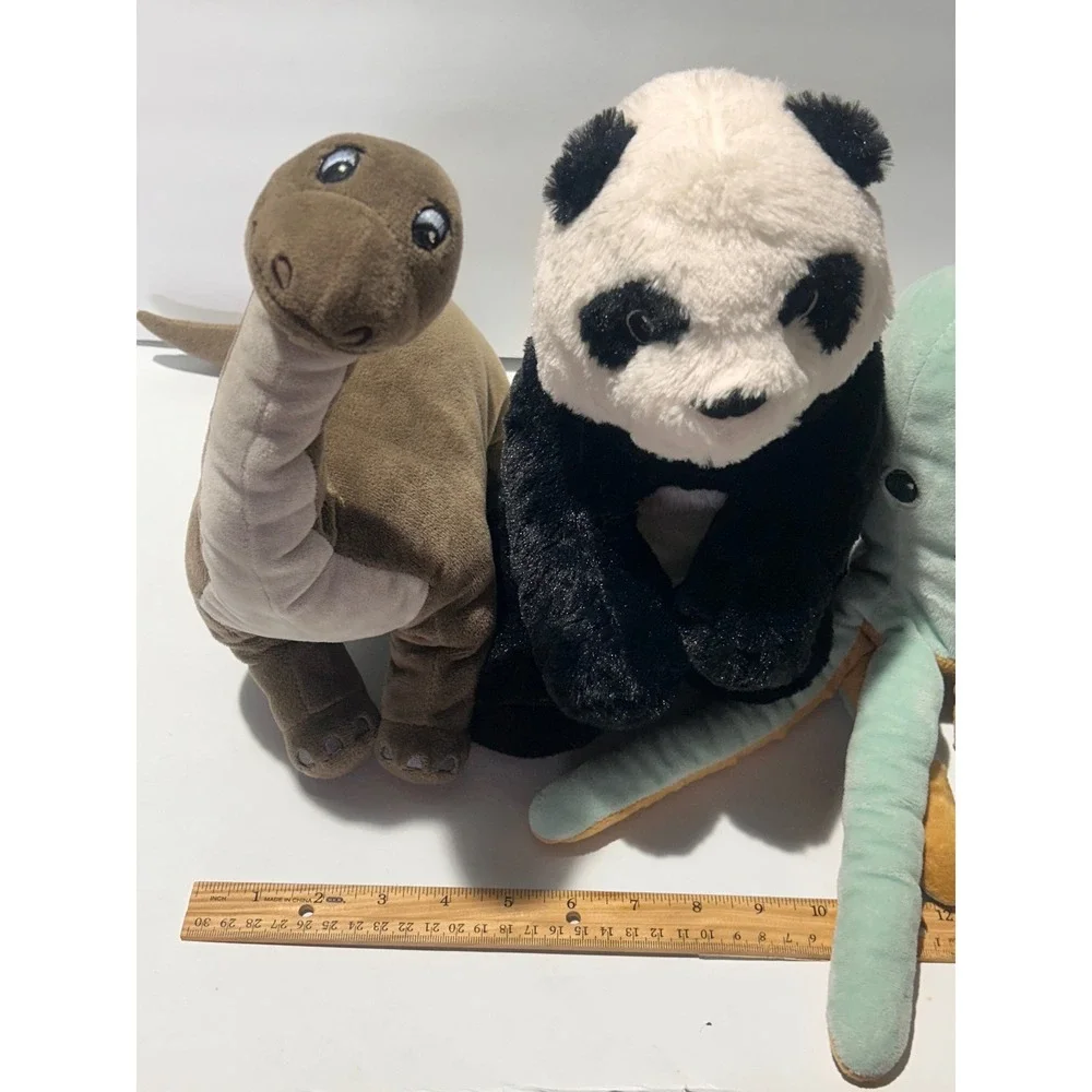 3 IKEA Plush Lot KRAMIG Panda JATTELIK Dinosaur BLAVINGAD Octopus (No Light)